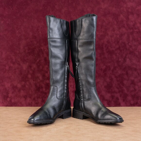 Sam Edelman Wmn Drina Black Leather Fashion Equestrian Riding Knee Boots sz 6.5 - Picture 2 of 10